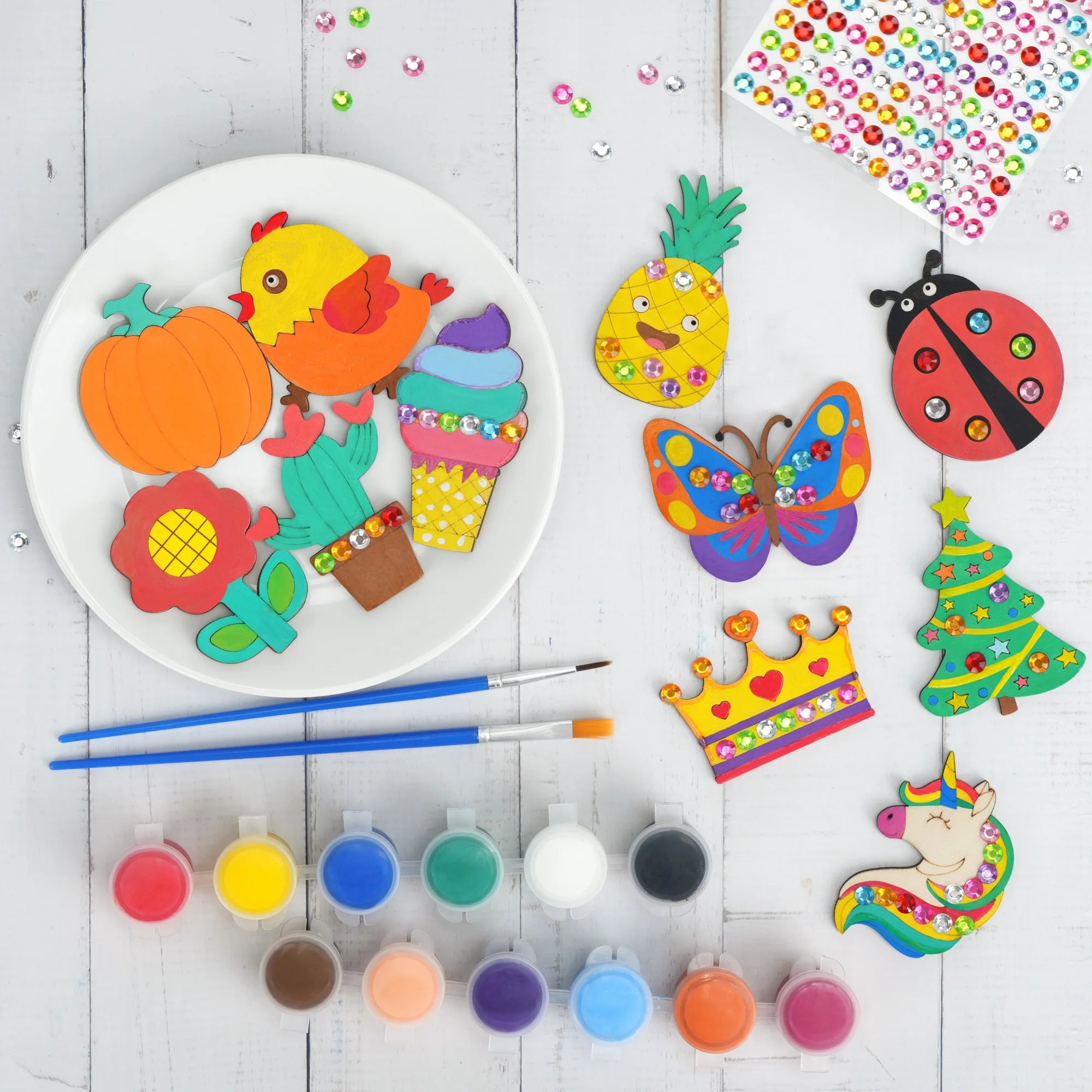 DIY Wooden Magnets Wood Crafts Kit for Kids