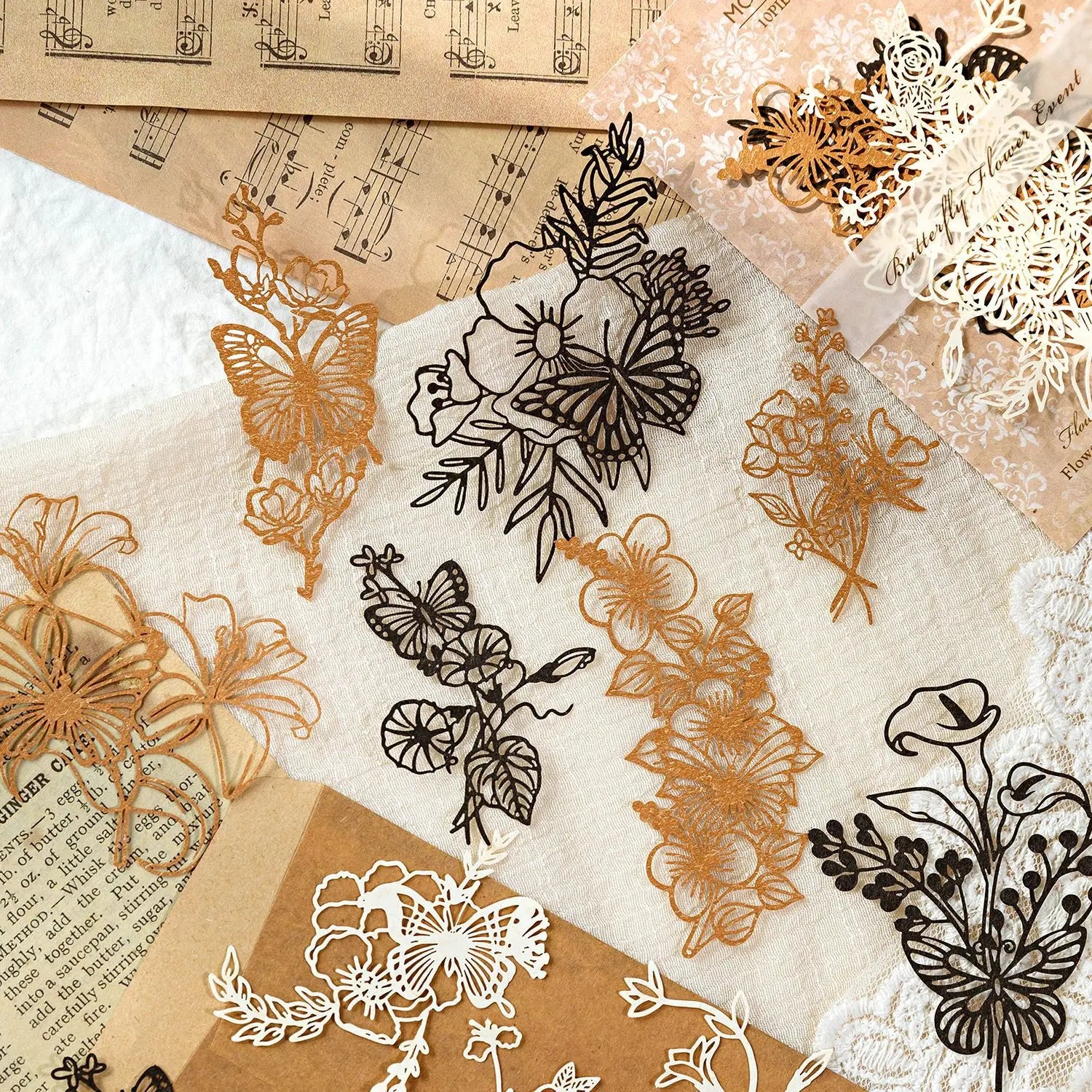 10 pcs Vintage Flower hollow decorative embellishments