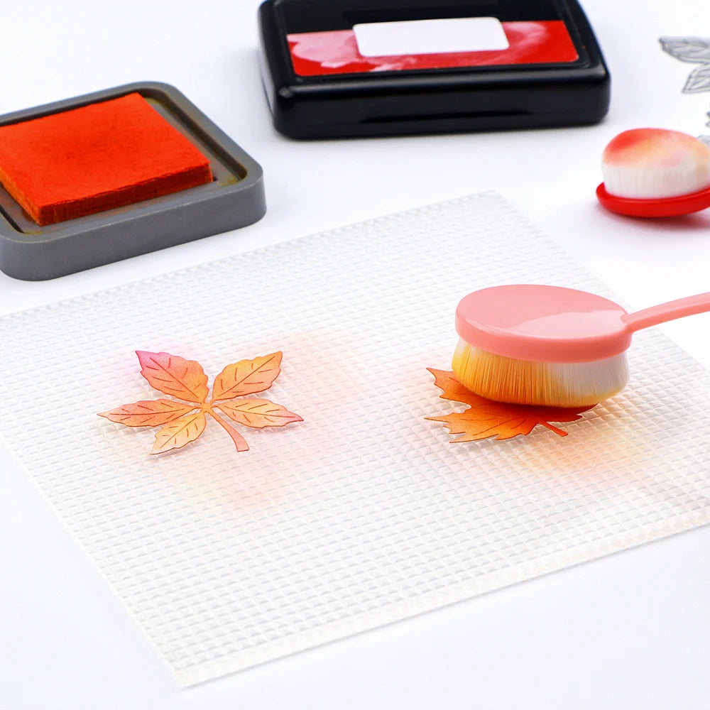 1pc Clear Photopolymer Craft Low Tacky Mat with Etched Grid Low Tack Sticky Mat for DIY Layered Stamping Paper Ink Project