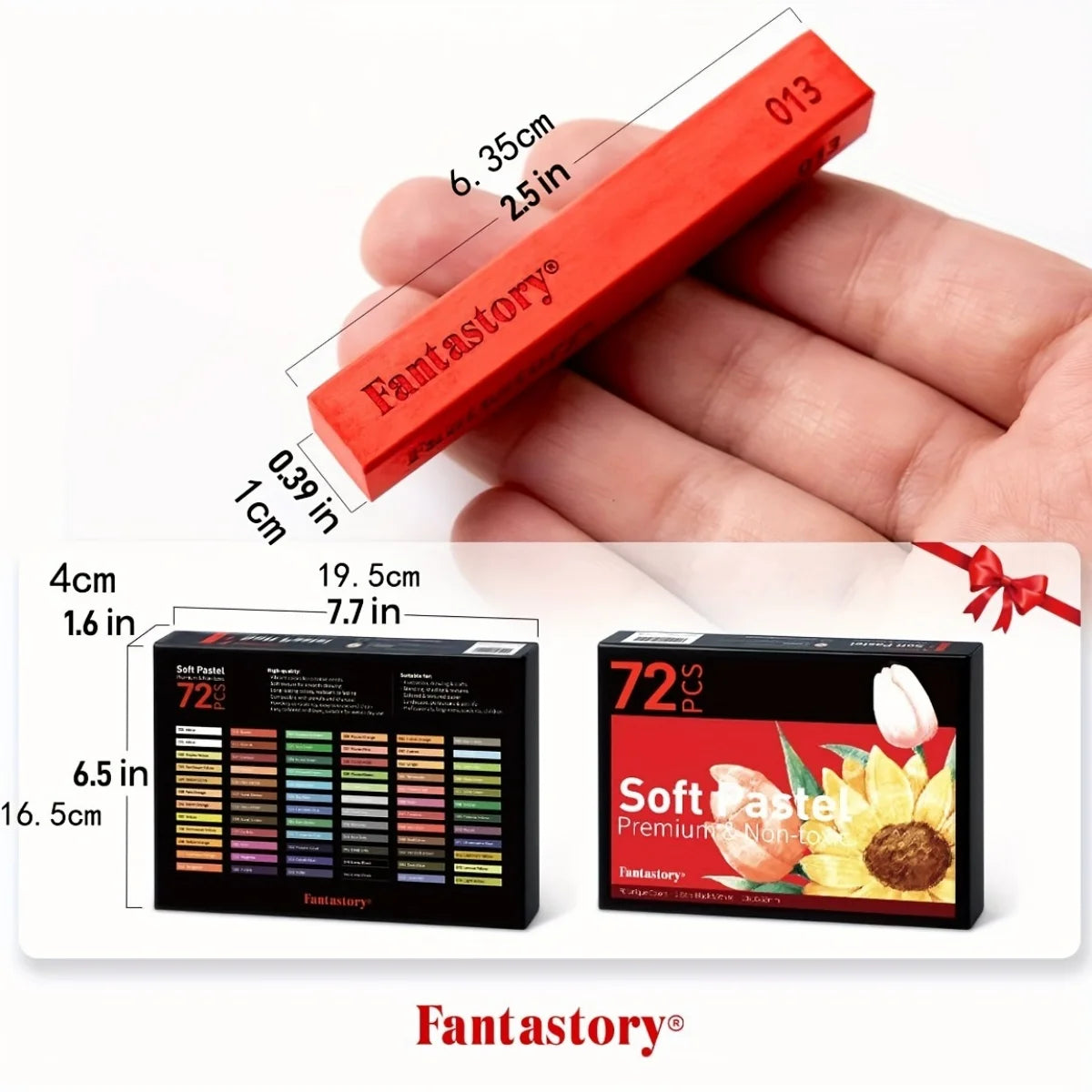 Long Soft Chalk Pastels Set, Non-Toxic Soft Pastels