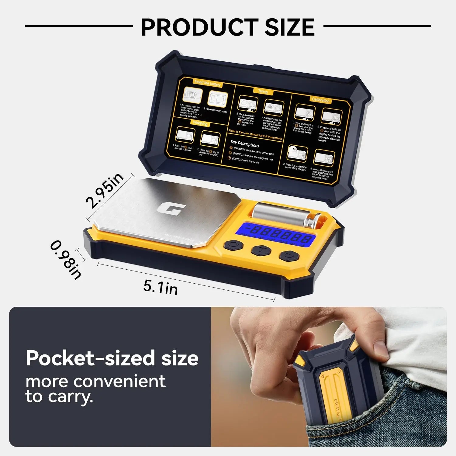 small high precision portable digital weights for jewelry, diamonds, powders