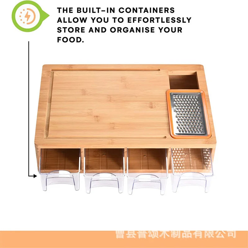 Solid wood kitchen cutting board storage box Drawer type