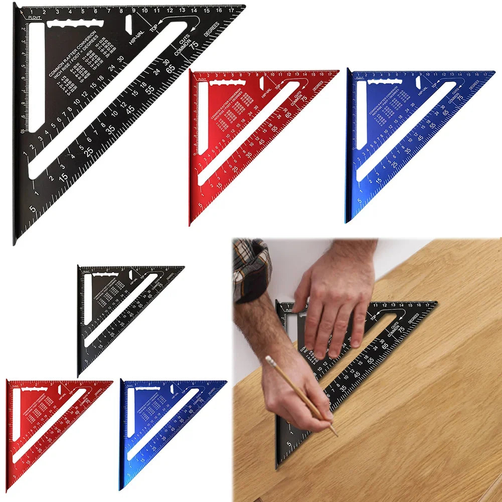 7 Inch Triangle Ruler High Precision Speed Square Angle Protractor 90° Triangle Carpenter Square Ruler Wood Working Tools