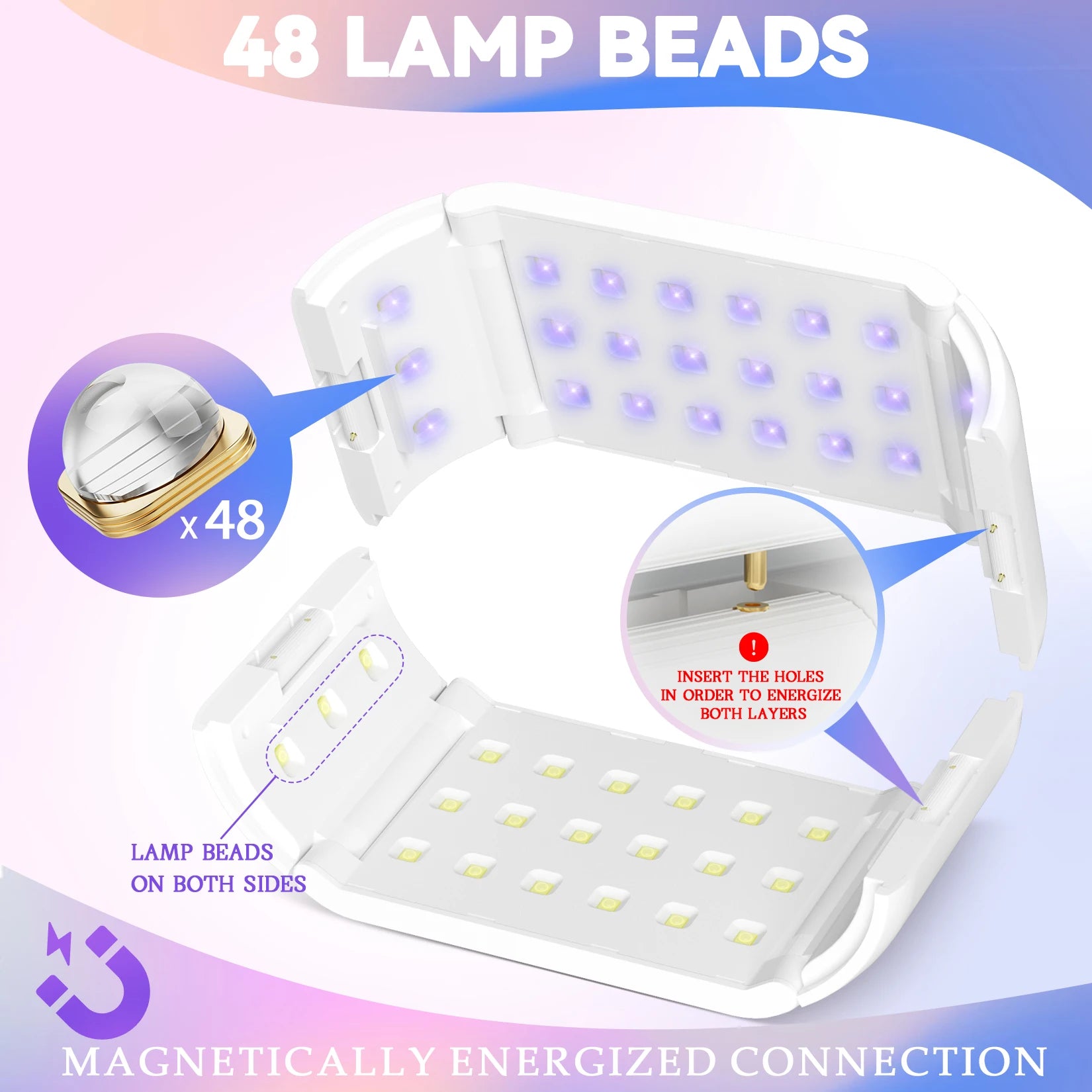 Double Sided UV Lamp for Resin Curing Foldable Portable
