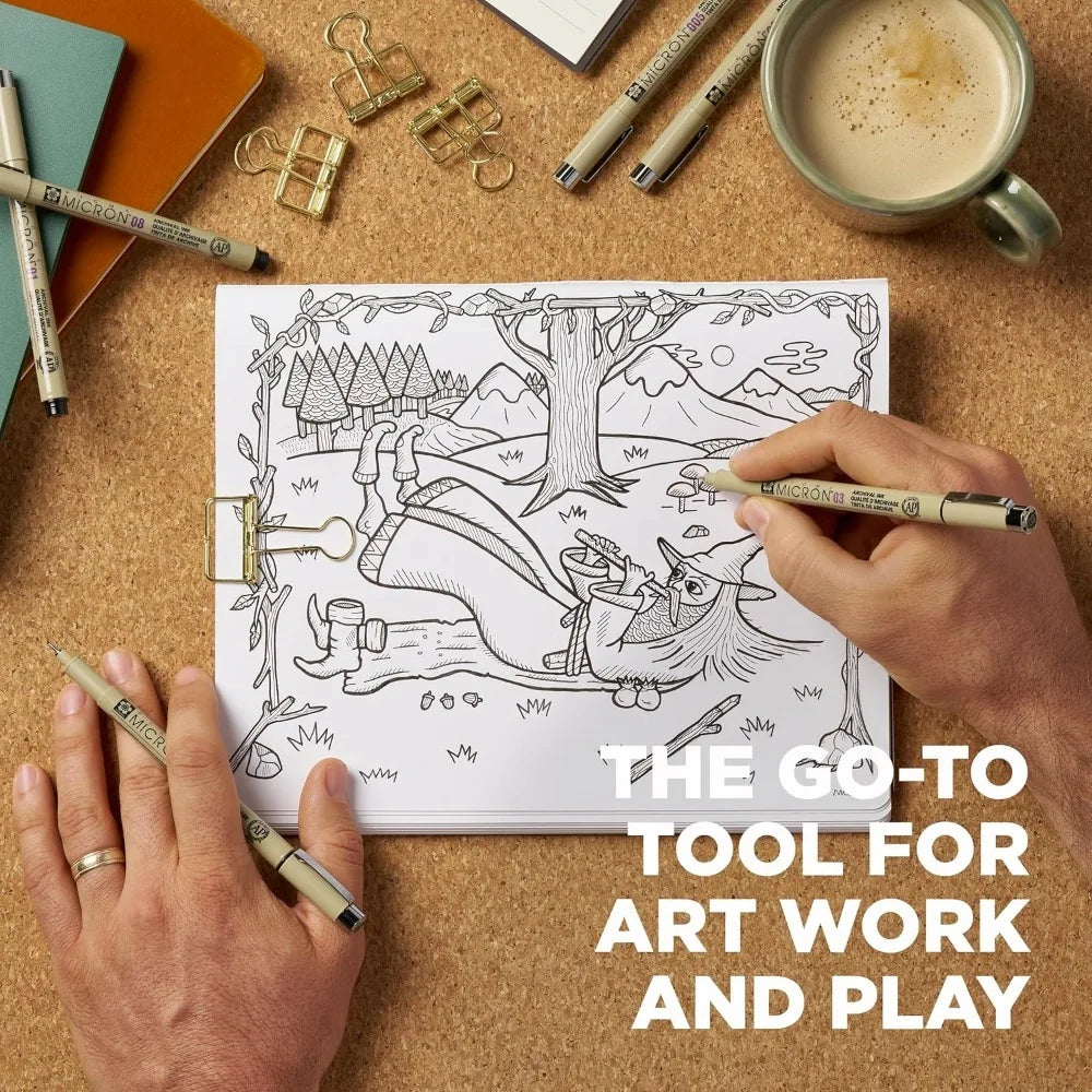 SAKURA Pigma Micron Fineliner Pens - Archival Black Ink Pens