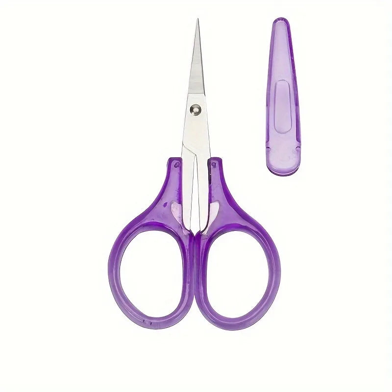 1pc Compact Precision Sharp Stainless Steel scissors with Protective Cap