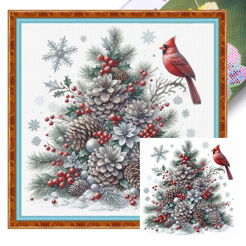 Xmas Printed Cross Stitch Kit DIY 11CT Embroidery Craft Set Home Decor Art
