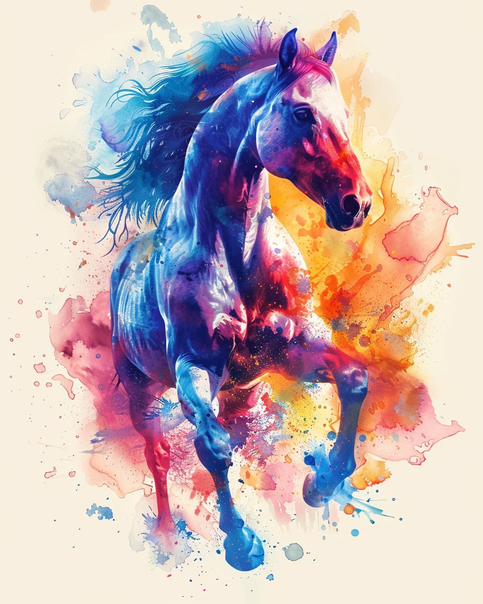 Painting By Numbers Galloping Horse Flower Animals Adult Acrylic Kit Seascape