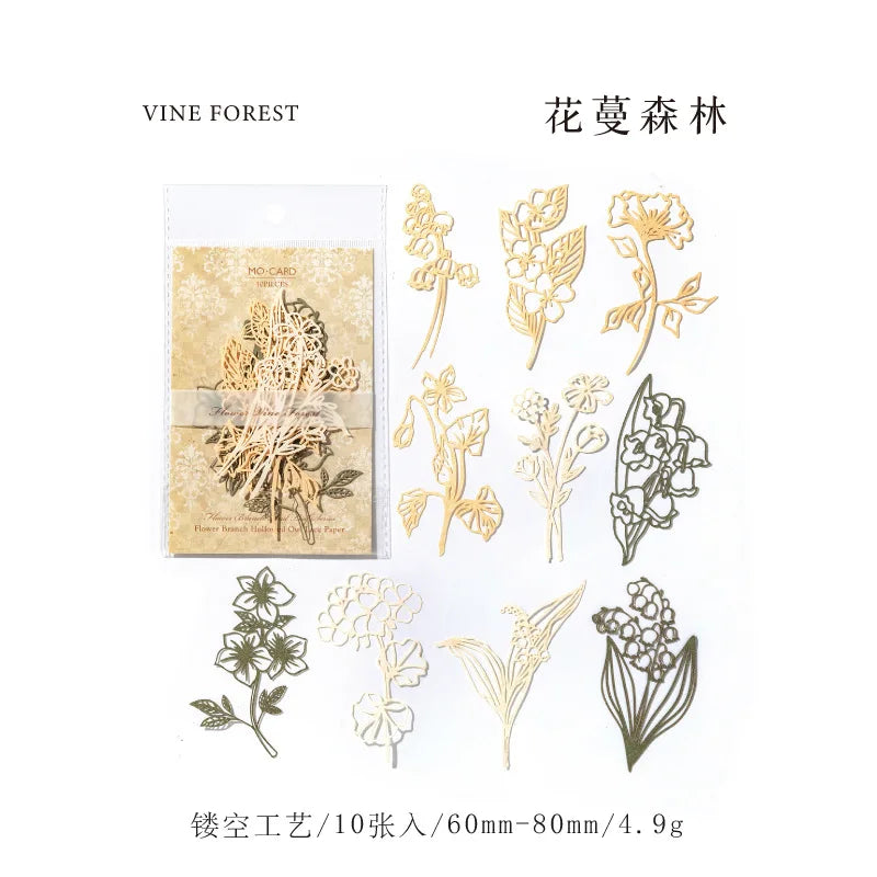 10 pcs Vintage Flower hollow decorative embellishments