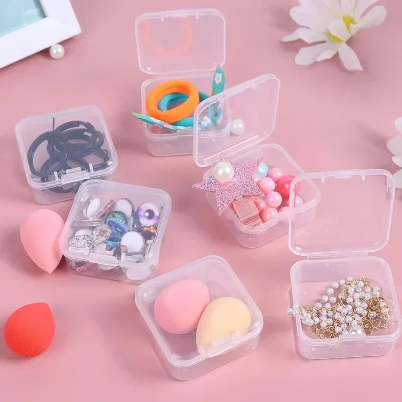 60/6PCS Mini Storage Box Transparent  Storage Box