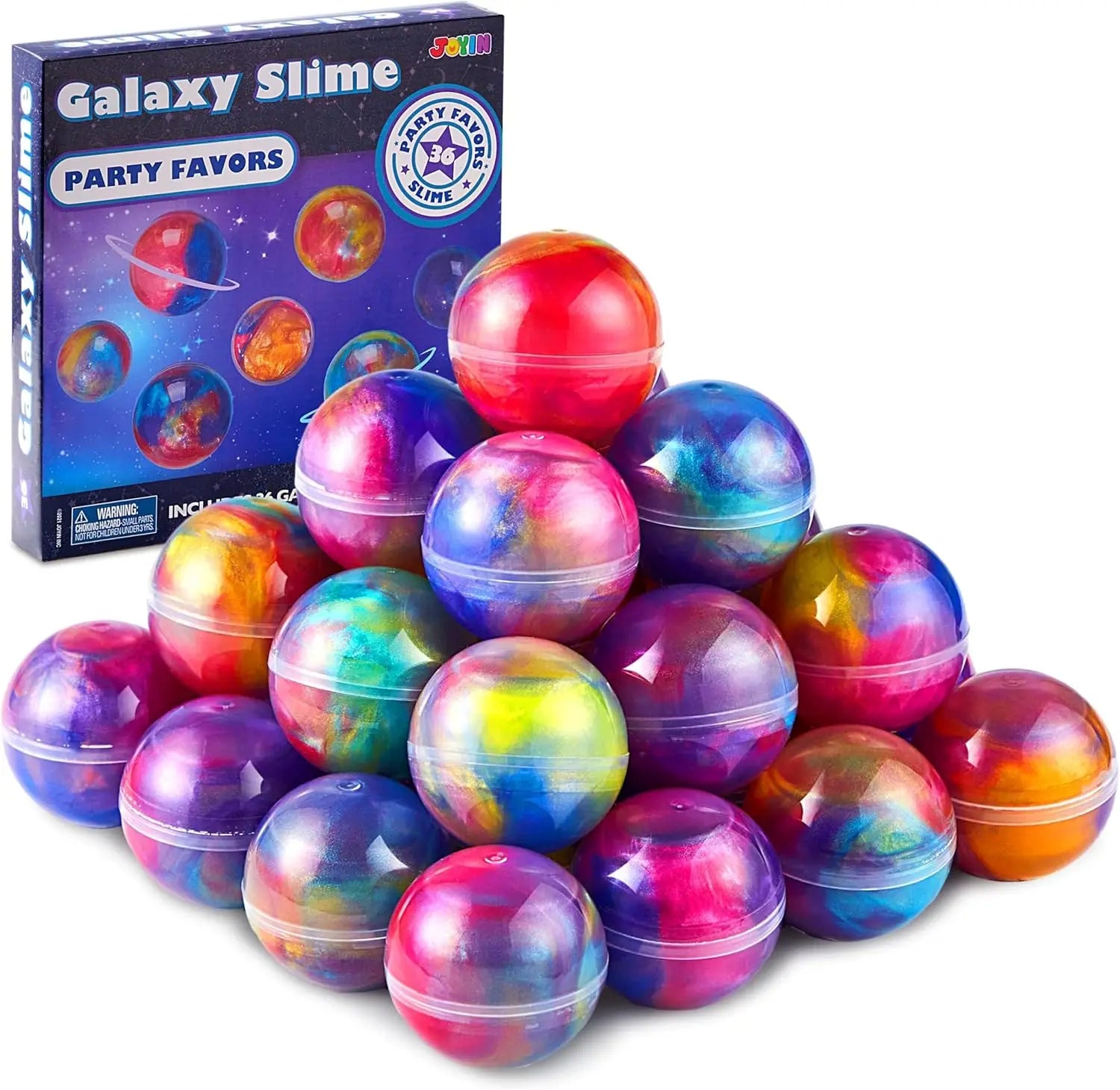 Joyfy 36 Pcs Galaxy Slime Cup Party Favors Stretchy Non-Sticky Safe for Classroom Reward Birthday Party Supplies