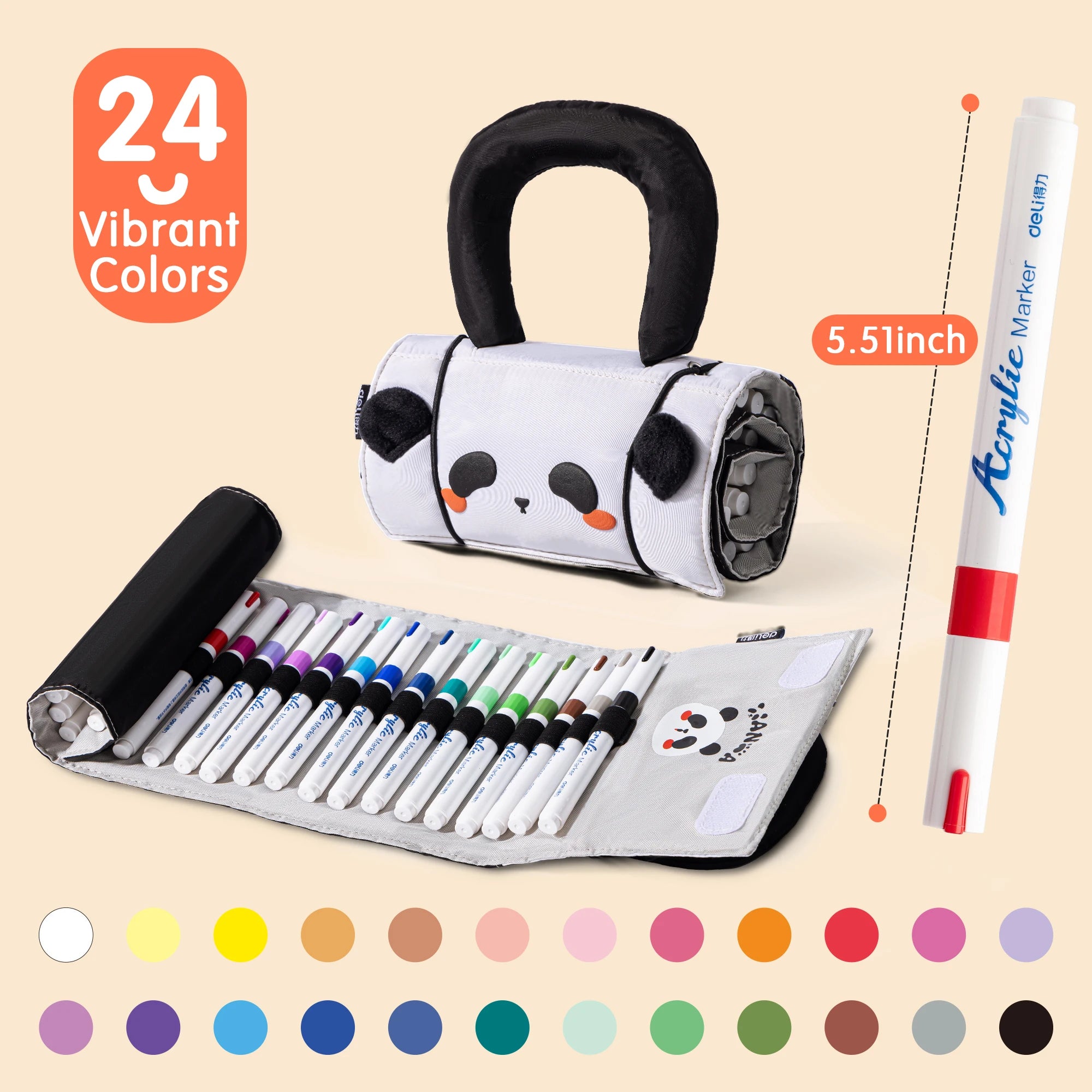 Deli 24/36/48-Color Acrylic Marker Pen Set,