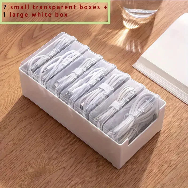 Cable Organizer Storage Box Set Durable Plastic s