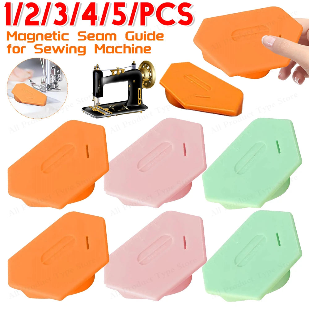 5-1PCS Magnetic Seam Guide For Hems Sewing Ruler Machine Accessor