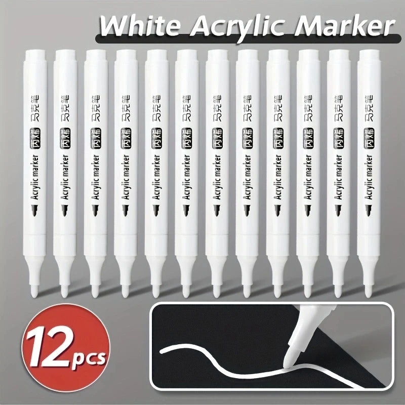 5pcs White Acrylic Marker,