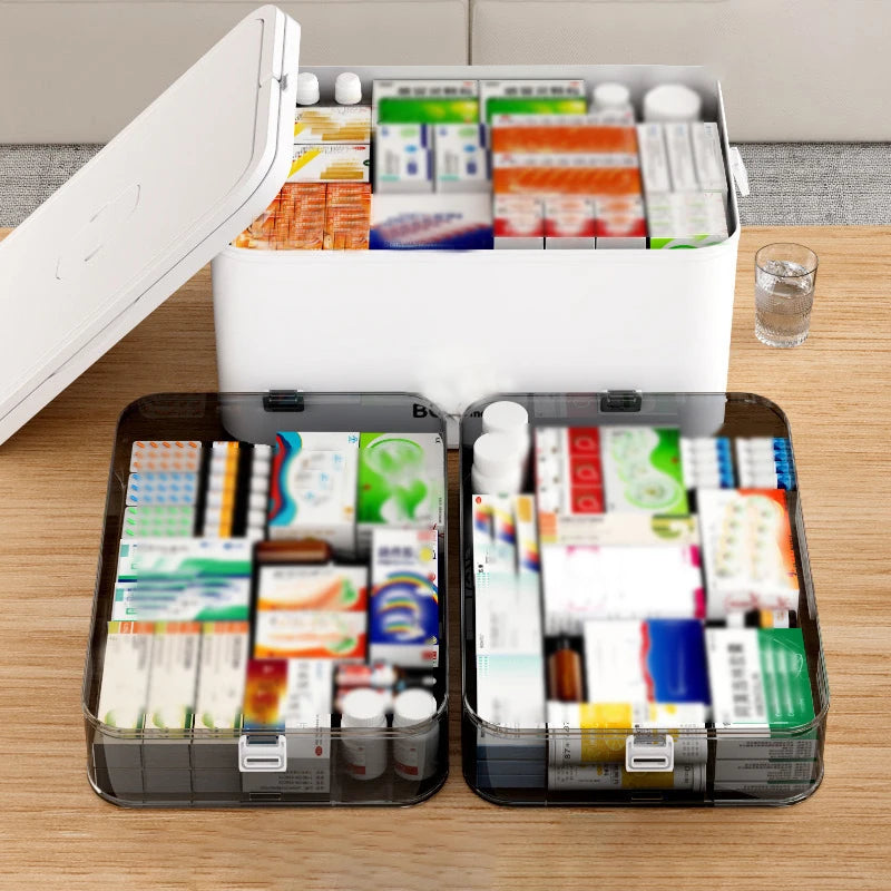 Large-Capacity Multi-Layer Medicine Organizer and How to Use It - Durable Waterproof Pill Box with Pill Storage, easy to carry, craft supplies