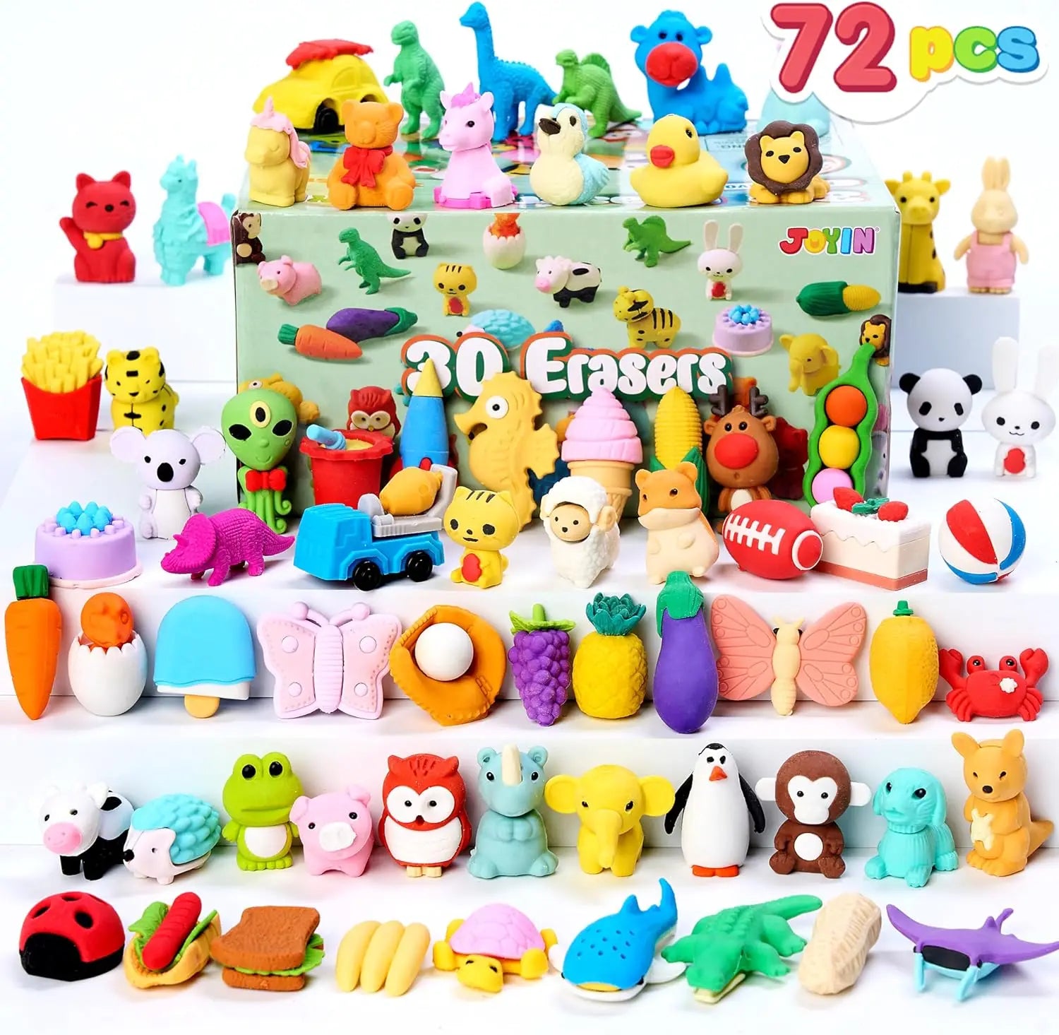 Joyfy 36 Pcs 3D Erasers Cute Erasers for Pencil