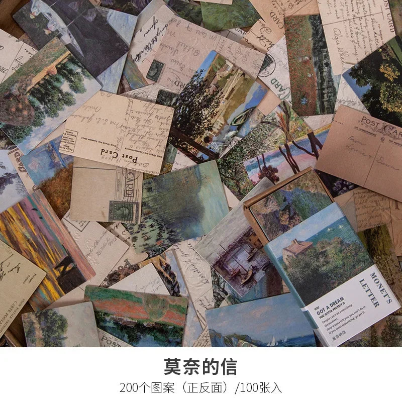 100Pcs Vintage Book Collection Kraft Paper Mini