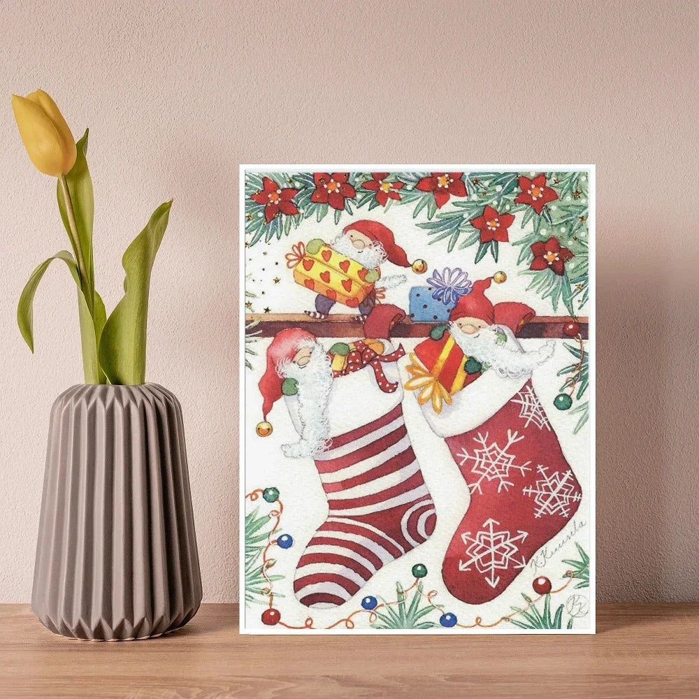 Diamond Painting Christmas Santa Clause Gnomes Mosaic Full Diamond Embroidery Cross Stitch Wall Art Decorative Peinture Diamant