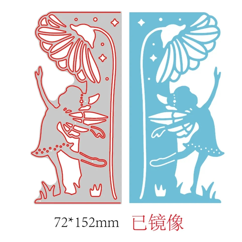 1-2pcs Daisy and Cherry Blossom Edge Border Metal Cutting Dies Stencils