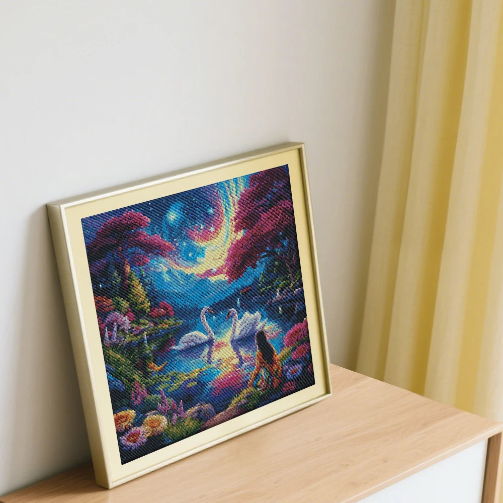 Swan Lake Pattern DIY Cross Stitch
