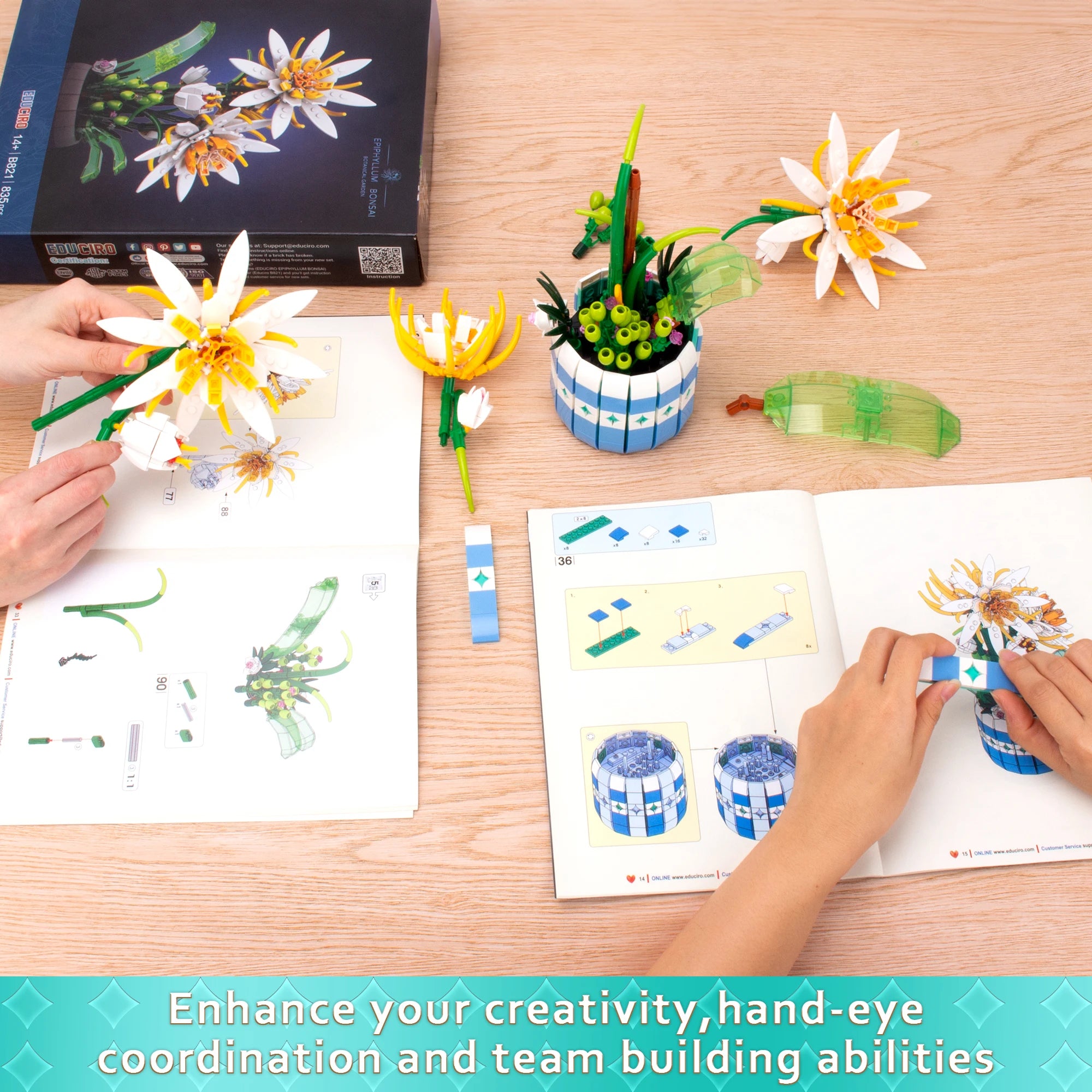 EDUCIRO piphyllum Flowers Bouquet Building Set,  Christmas Day Gift