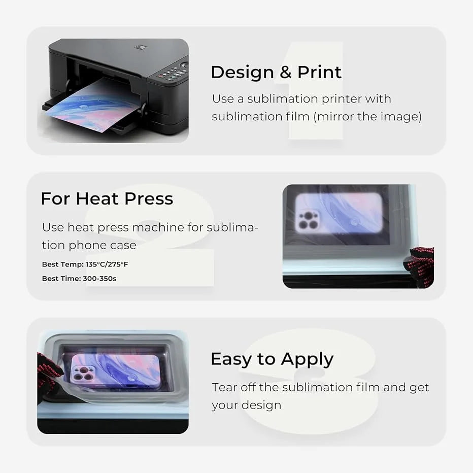HTVRONT Printable Sublimation Heat Transfer Film for Phone Case Heat Press，