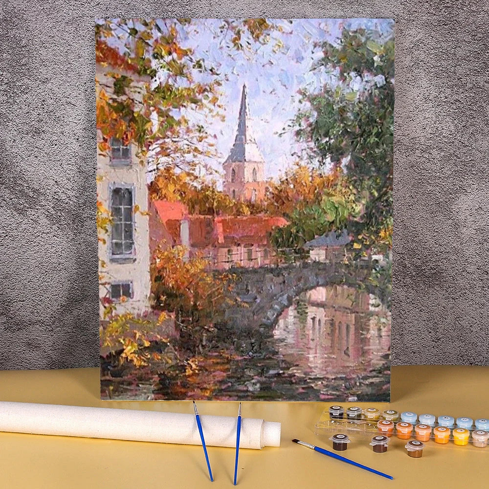 40x50cm Frameless Paint By Numbers Scenery On Canvas