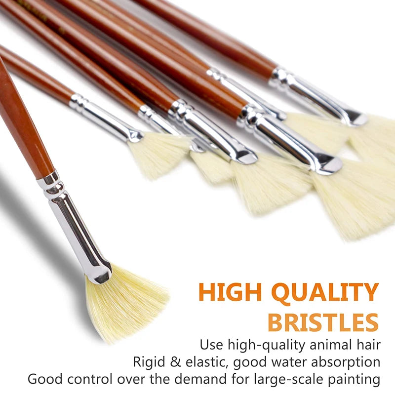 7/14Pcs Artist Fan Paint Brush,