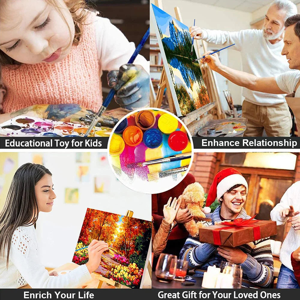 40x50cm Frameless Paint By Numbers Scenery On Canvas