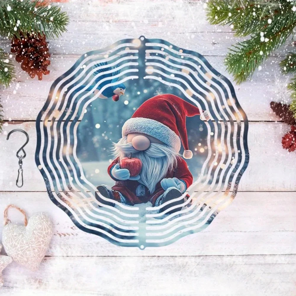 Christmas Gnome 3D Metal Wind Spinner