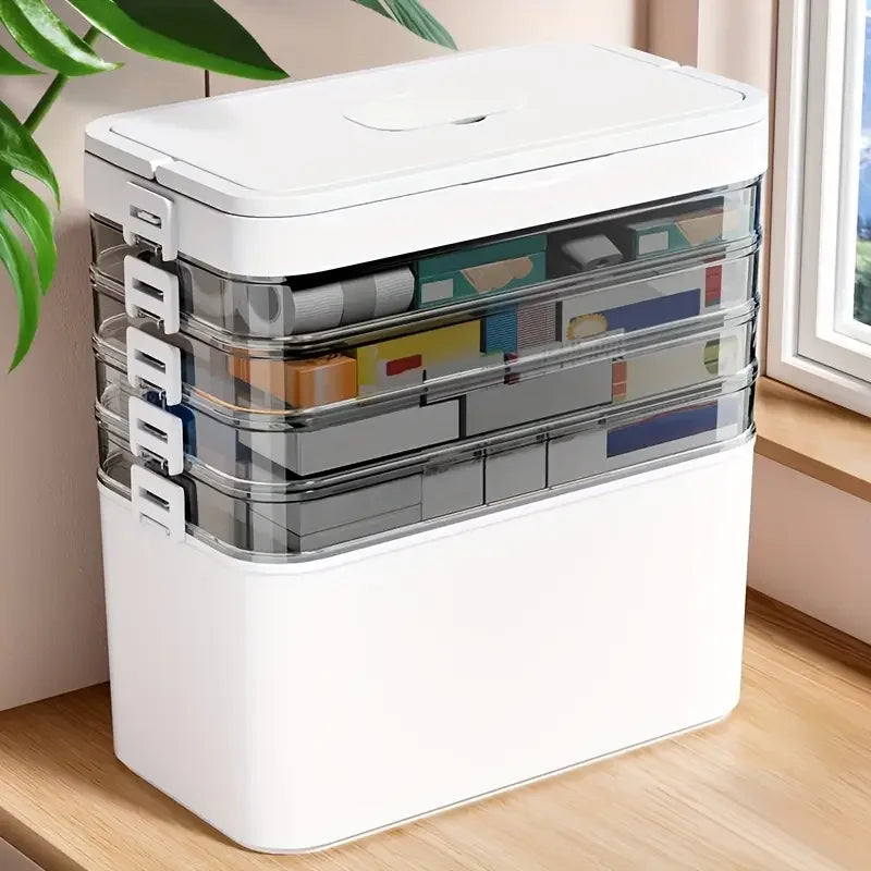 Large-Capacity Multi-Layer Medicine Organizer and How to Use It - Durable Waterproof Pill Box with Pill Storage, easy to carry, craft supplies