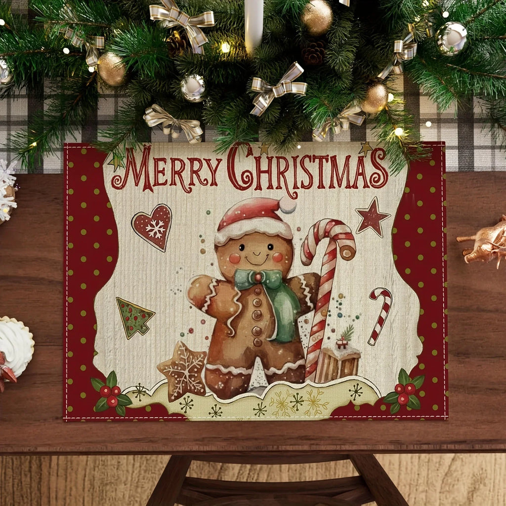 4-Piece Christmas Gingerbread Man Placemats
