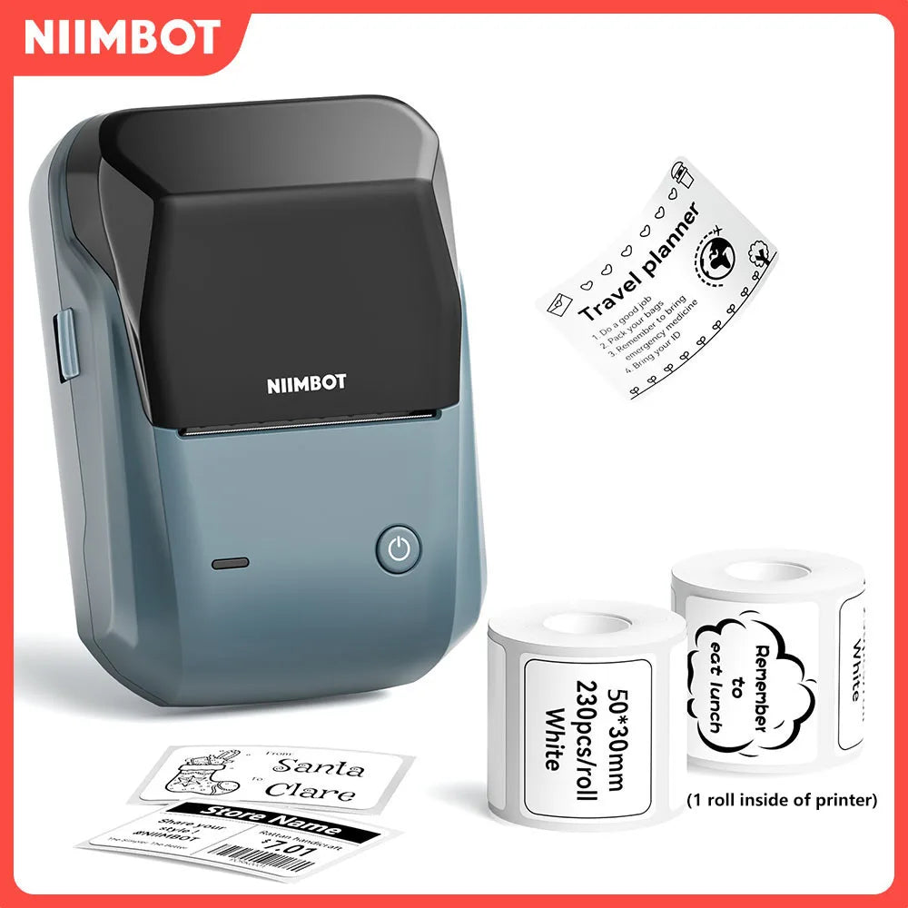 Niimbot B1 Label Maker Bluetooth Portable 2 inch Thermal Label Printer with Large Waterproof Tape for Small Business Office Home
