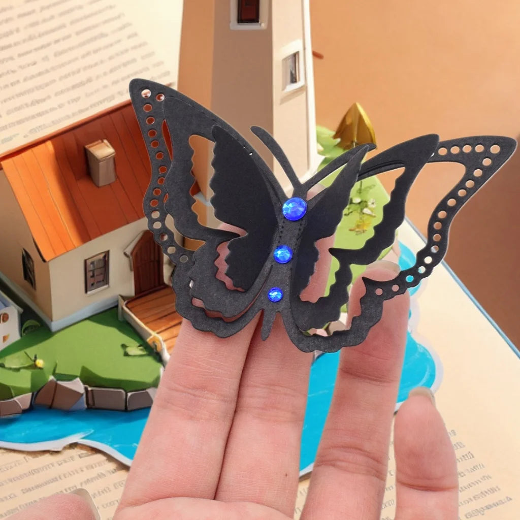 3D Butterfly Metal Dies Cutting Templates with Floral Accents