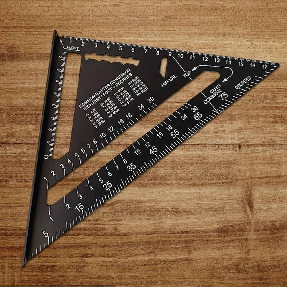 7 Inch Triangle Ruler High Precision Speed Square Angle Protractor 90° Triangle Carpenter Square Ruler Wood Working Tools