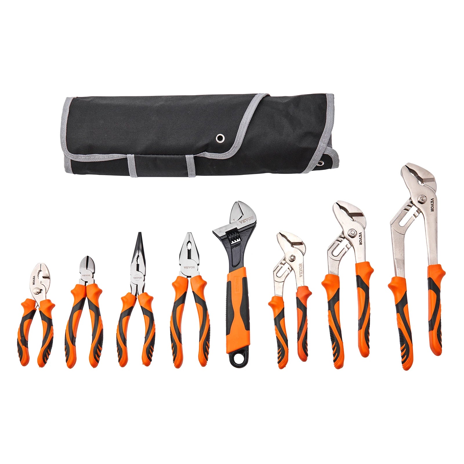 SucceBuy 8-Piece Pliers Set High Carbon Steel 12"/10"/8"Groove Joint Pliers 8"Linesman's Pliers 6"Slip Joint Pliers and Tool Bag