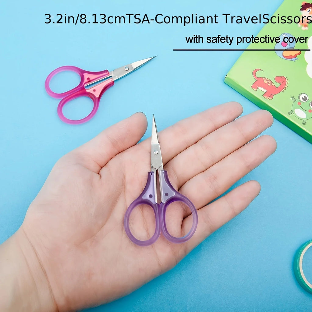 1pc Compact Precision Sharp Stainless Steel scissors with Protective Cap