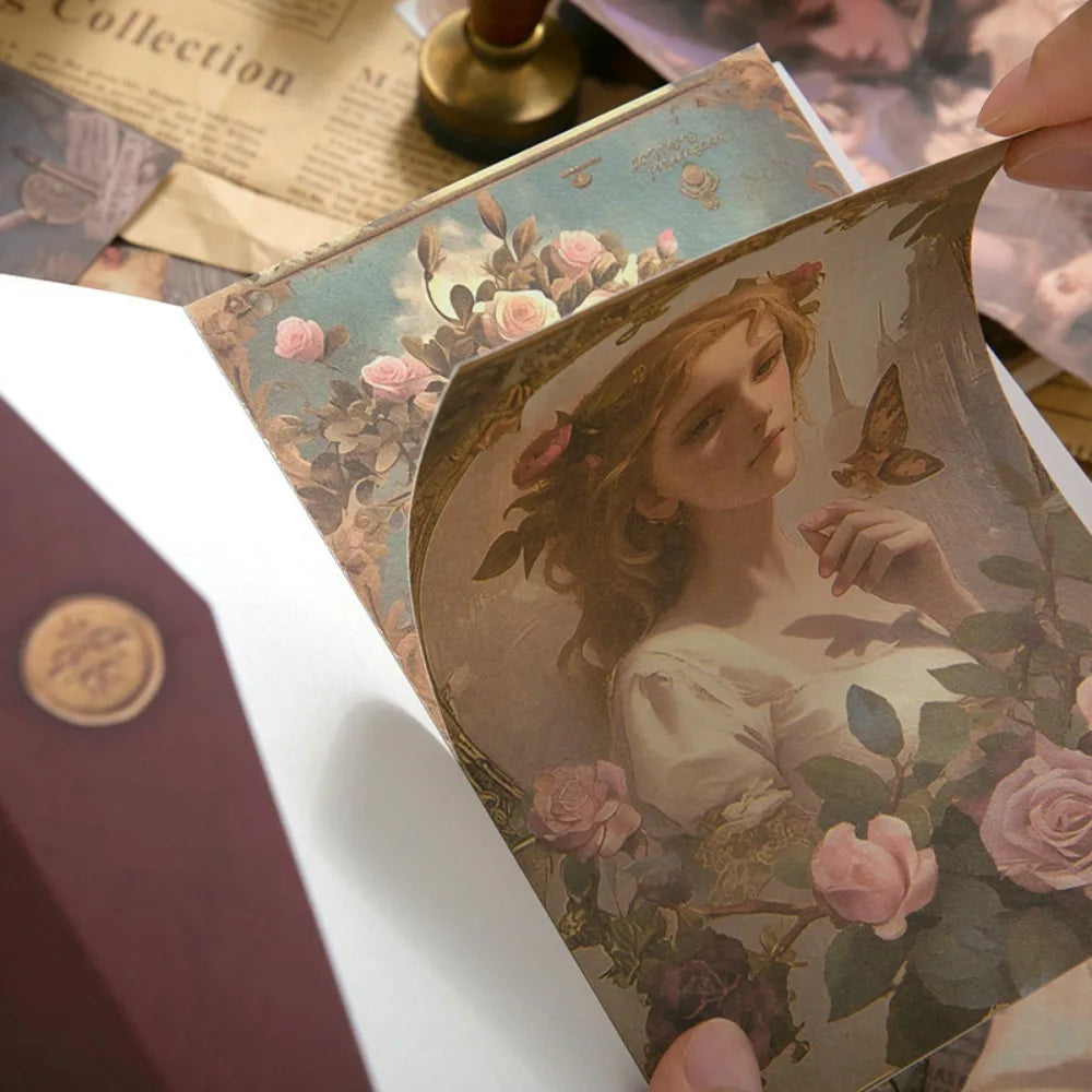 6 Sets Poetry of Nature Vintage Scrapbook Paper DIY Decorative Collage Background Pages, for Artistic Crafting