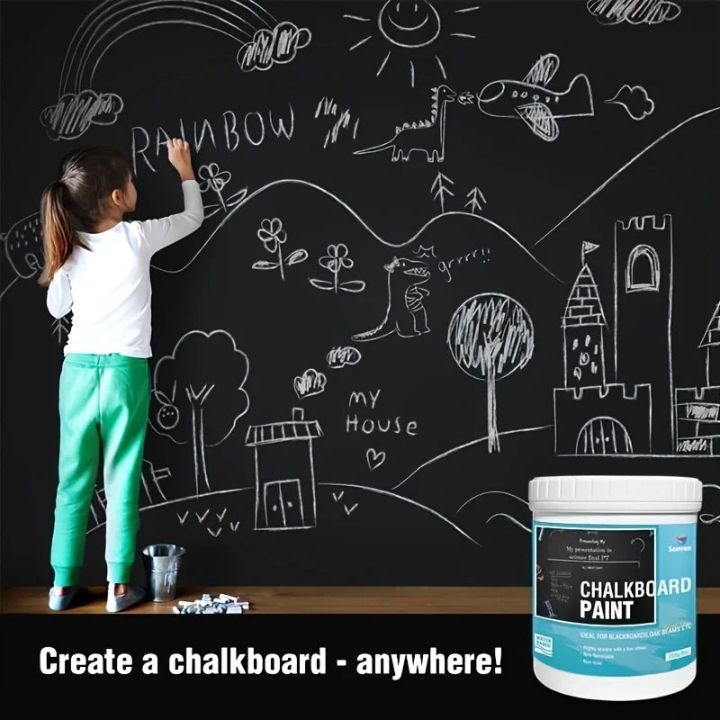 Chalkboard Paint Black  Paint for Wood, Metal, Glass, Wall, 9oz