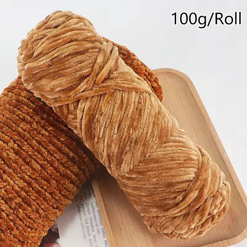 Thick Chenille Velvet Yarn 100g/Roll