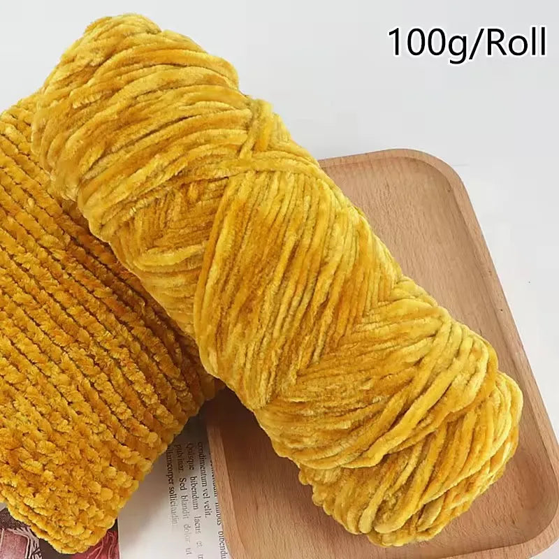 Thick Chenille Velvet Yarn 100g/Roll