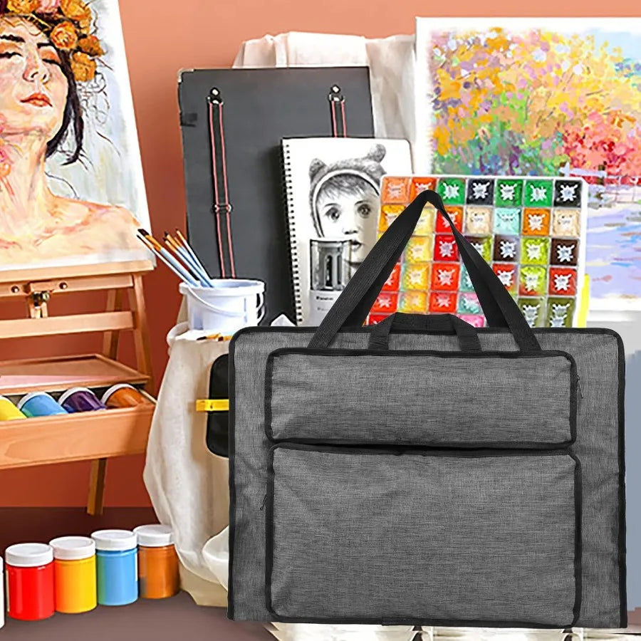 Students Water-Resistant Artist Portfolio Tote for Art Supplies Storage
