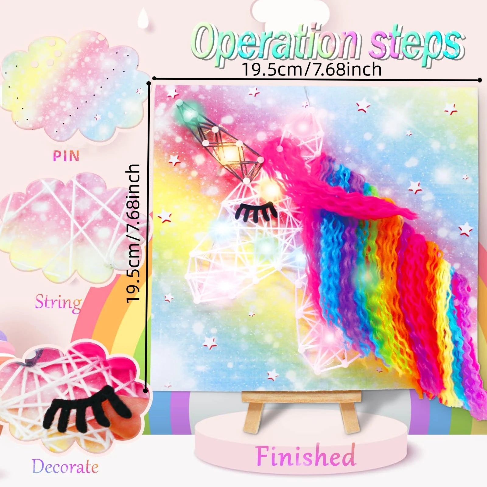 3D String Light Art Latern and Crafts Light Nail Kit Light