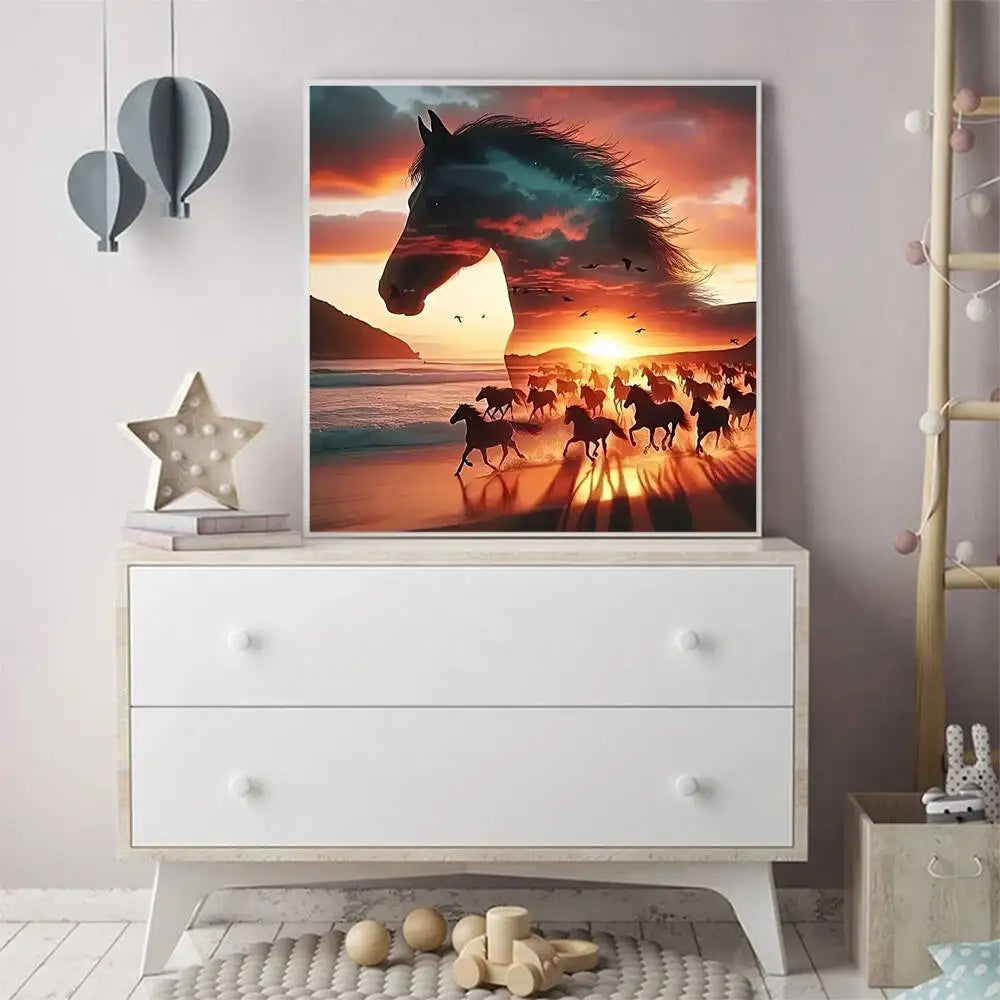 Momoart Diamond Mosaic Horse Animal  diamond dot art kit