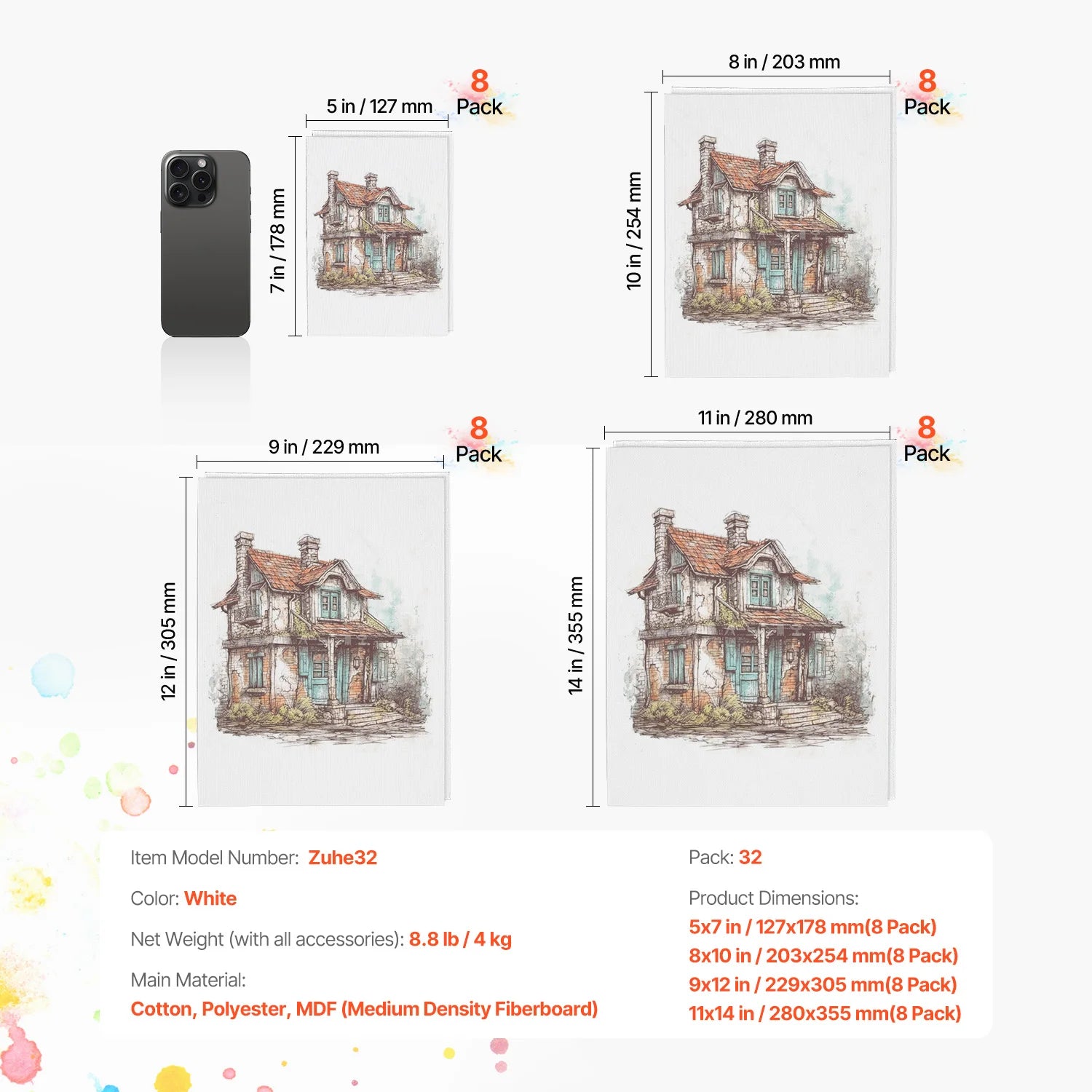 Canvas Boards Painting White