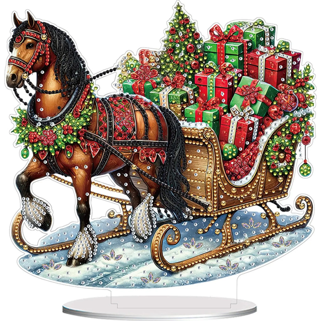 2D Flat Xmas DIY Diamond Painting Tabletop Ornaments Kit