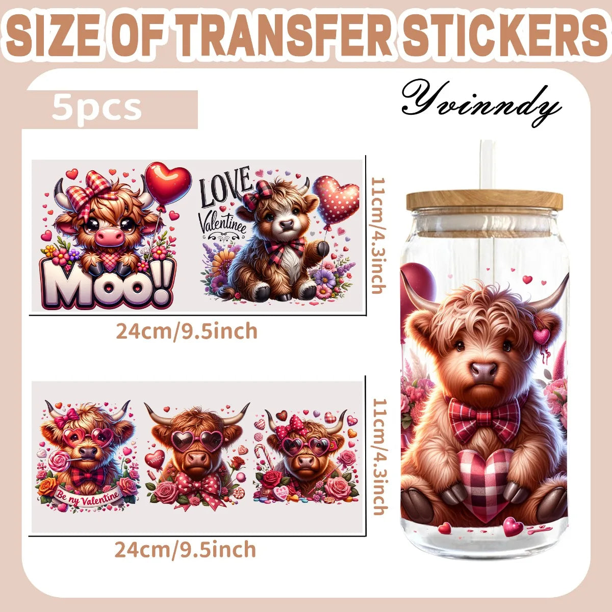 16OZ Glass Transfer Paper UV DTF High Self-Adhesive