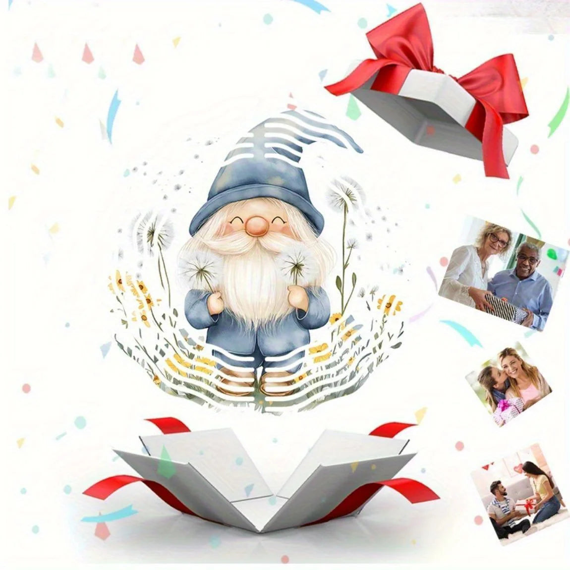 Metal Wind Chime (Rotating Flower Gnome Design) | Outdoor Garden/Yard Decor