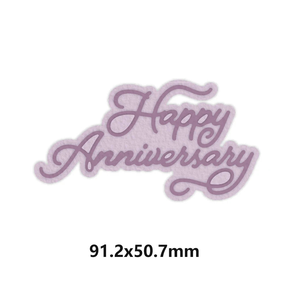 Happy Festive Birthday Wishes Metal Cutting Dies Sentiments Words Diecut Set For DIY Scrarpbooking Paper Crafts Cards Making New